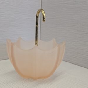 Elegant Peach Umbrella Holder with Gold Handle